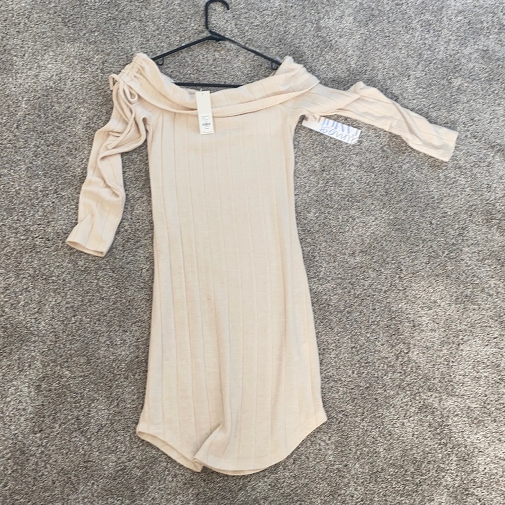 Off shoulder sweater dress